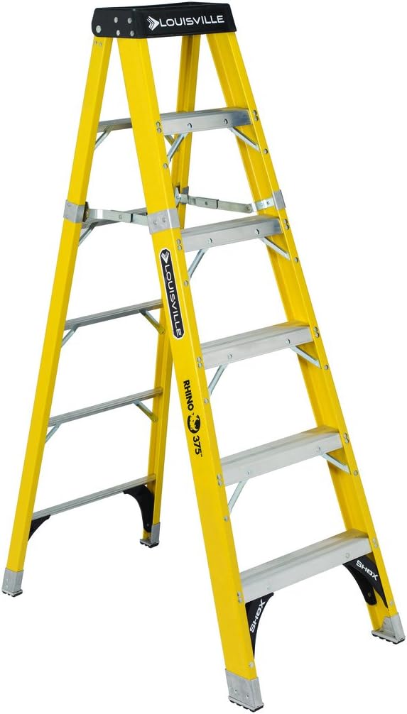 Louisville Ladder FS1108HD Fiberglass Step Ladder, 8 Feet, 375 Pound Duty Rating