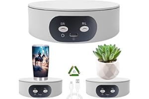 JAYEGT Motorized Rotating Display Stand ,5.2 inch/ 11Lbs Load , Spinning Display Stand for Epoxy Glitter Tumbler, Jewelry,Wat