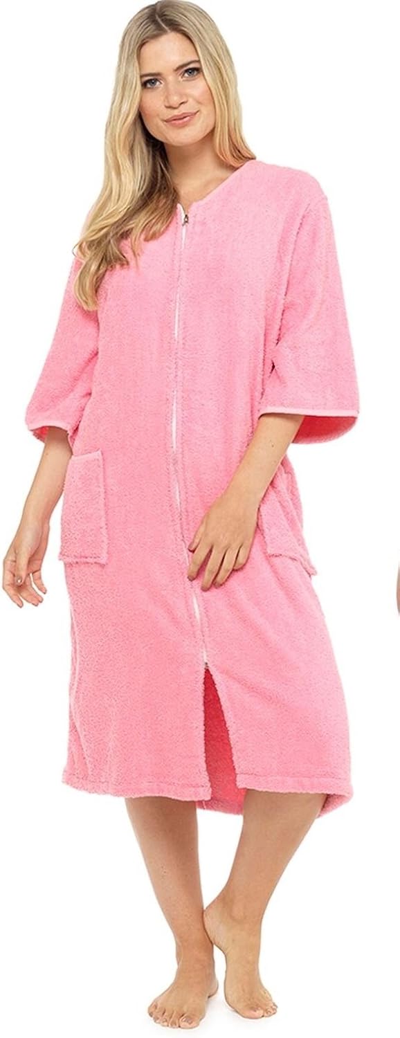 peignoir eponge fermeture eclair