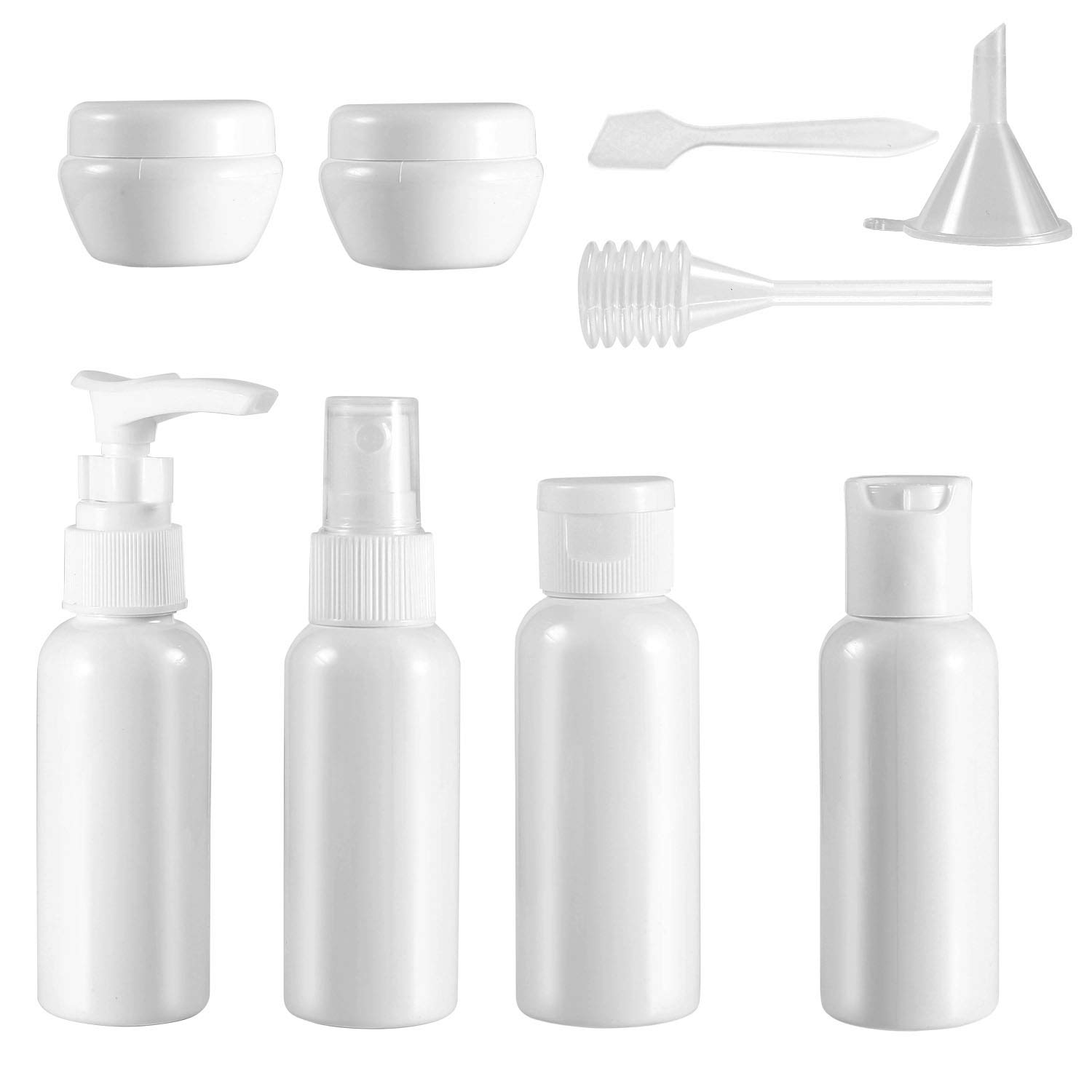 Accesorios Equipaje de Mano Blanco A Conjunto de 10 Piezas Fuerte y  apropiado para Equipaje DE Cabina Champú Gel Crema Neceser de Avión  HyAdierTech Botellas de Viaje Pipeta y Embudo Equipaje pomar.com.co