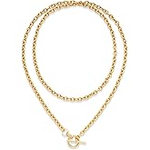ENSKEFEN Chunky Gold Necklaces for Women Trendy Long Link Chain Necklace Bold Statement Layered Necklace Jewelry
