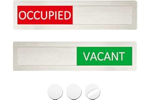 LOYINLO Vacant Occupied Privacy Sign, Vacant Occupied Door Sign for Home Office Restroom Conference Hotels Hospital, Slider Door Indicator Tells Whether Room Vacant or Occupied, 7'' x 1.5'' - Stainless Steel