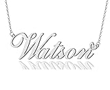 AOLO Watson Heart Name Necklace Silver Stainless
