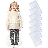 PKRFCJ Disposable Rain Ponchos for Kids 6 Pack,Toddler With Hood Clear Kids Suitable for Your Pocket, Purse, Backpack or Wallet Thicker with Sleeve