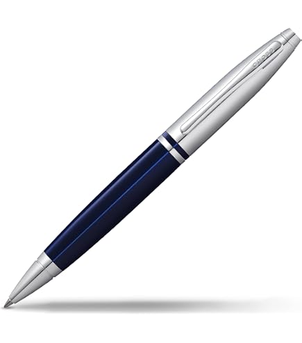 Amazon.com: Cross Calais Rollerball Pen, Chrome & Blue Lacquer