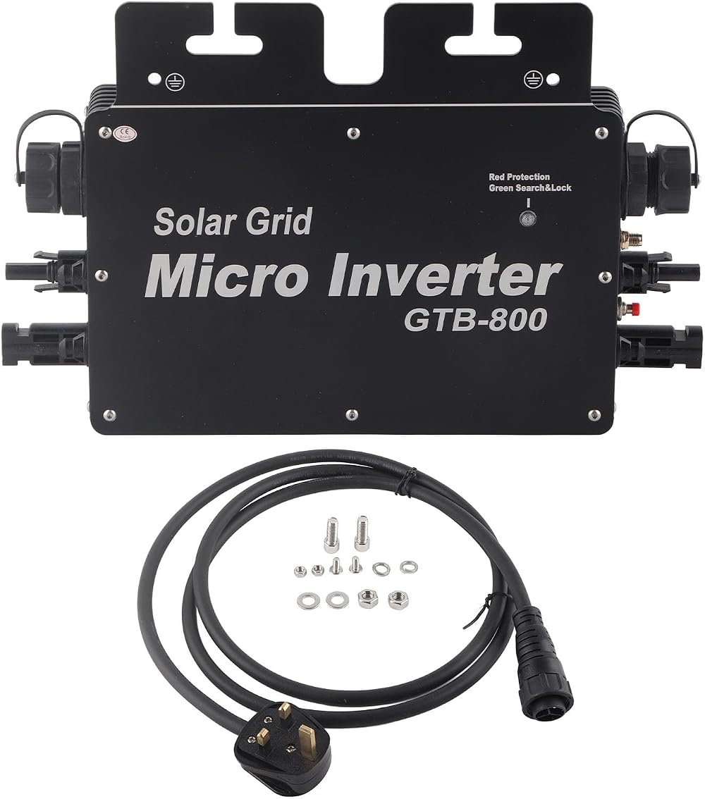 Walfront 800W Solar Grid Tie Micro Inverter 30A WiFi Control 120/230V Waterproof