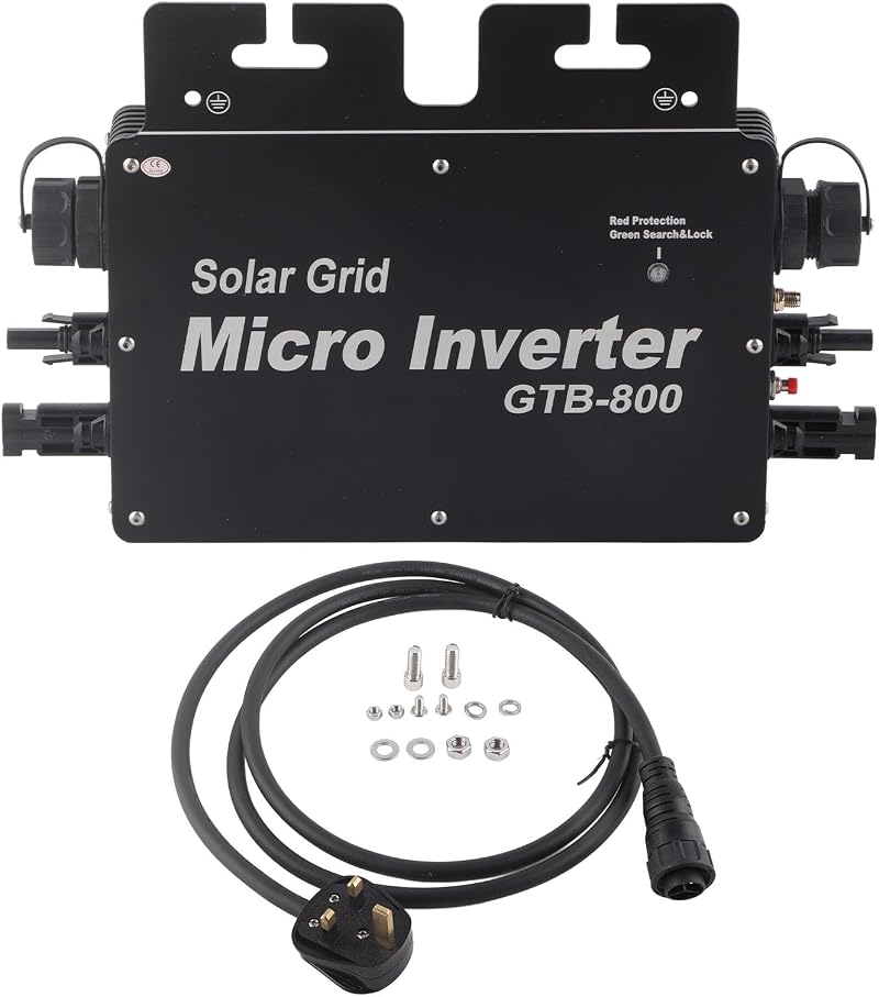 Walfront 800W Solar Grid Tie Micro Inverter 30A WiFi Control 120/230V Waterproof