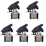 E Support Car Carbon Fiber Cover Blue LED Toggle Switch Pack of 5