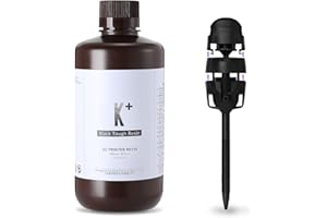 RI RESIONE RESIONE High Precision 3D Printer Resin, K+ Resin - Stiff and Tough ABS-Like Resin for Low Water Absorption with Sharp Details and Scratch Resistance (K+ Pure Black 1KG)