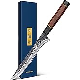 HOSHANHO 7 Inch Fillet Knife, Razor Sharp Hand Forged Boning Knife, Japanese Super Steel Fish Knives with Ergonomic Handle for Meat and Poultry
