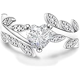 JOSHLUXE Moissanite Wedding Rings for Women 925 Sterling Silver Wedding Band 1ct D Color VVS1 Lab Created Half Eternity Anniversary Rings for Her 18K White Gold Plated Size 6-8