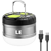 LE LED Camping Lantern Rechargeable, 310LM, 5 Light Modes, Power Bank, Waterproof, Mini Flashlight with Magnetic Base for Hur