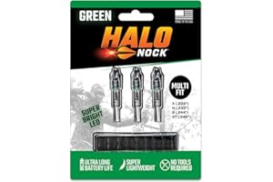 DOUBLETAKE ARCHERY Halo Nock FIT Lighted Nocks for Archery & Bowhunting, Fits .204, .233, & .244-.246 Internal Diameter Arrows, Assorted Colors, 3-Pack
