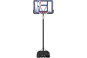 Lifetime NBA League Edition Portable Basketball Hoop, Adjustable Height 7.5-10 Ft, 44 Inch Shatterproof Fusion Backboard, Base with Wheels