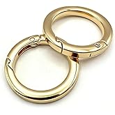 10 Pack Flat Spring O Ring, Round Carabiner Clip Metal Keychain Rings, Key Ring Clip for Buckle Bags Purses