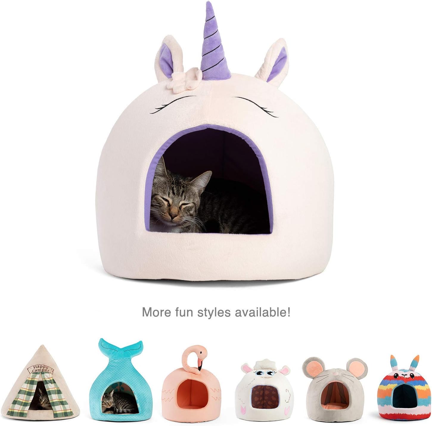 Best Friends by Sheri Novelty Pet Hut in Unicorn Pink - 360 Degree Coverage for Comfort and Security, Washable, for Pets up to 15lbs. : Pet Supplies