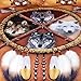 Sleepwish Wolves Dreamcatcher Bedding Duvet Cover Set Queen Size Vintage Feather Indian Wolf Comforter Cover (Queen, Gold Brown)