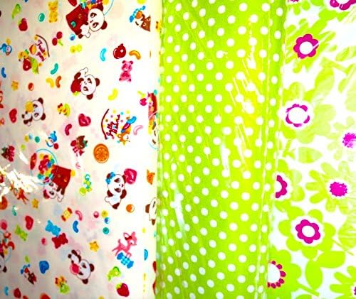 Sewing Quilting Quality Fabric by the bolt Green flower with kawaii animal total 3 bolt