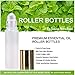 Essential Oils Roller Bottles with Recipe eBook Frosted White Glass Roll On Bottles for Perfume, Wax, Lip Balm, Essential Oils, Deodorant,10ml,6-Pack (Frosted White)