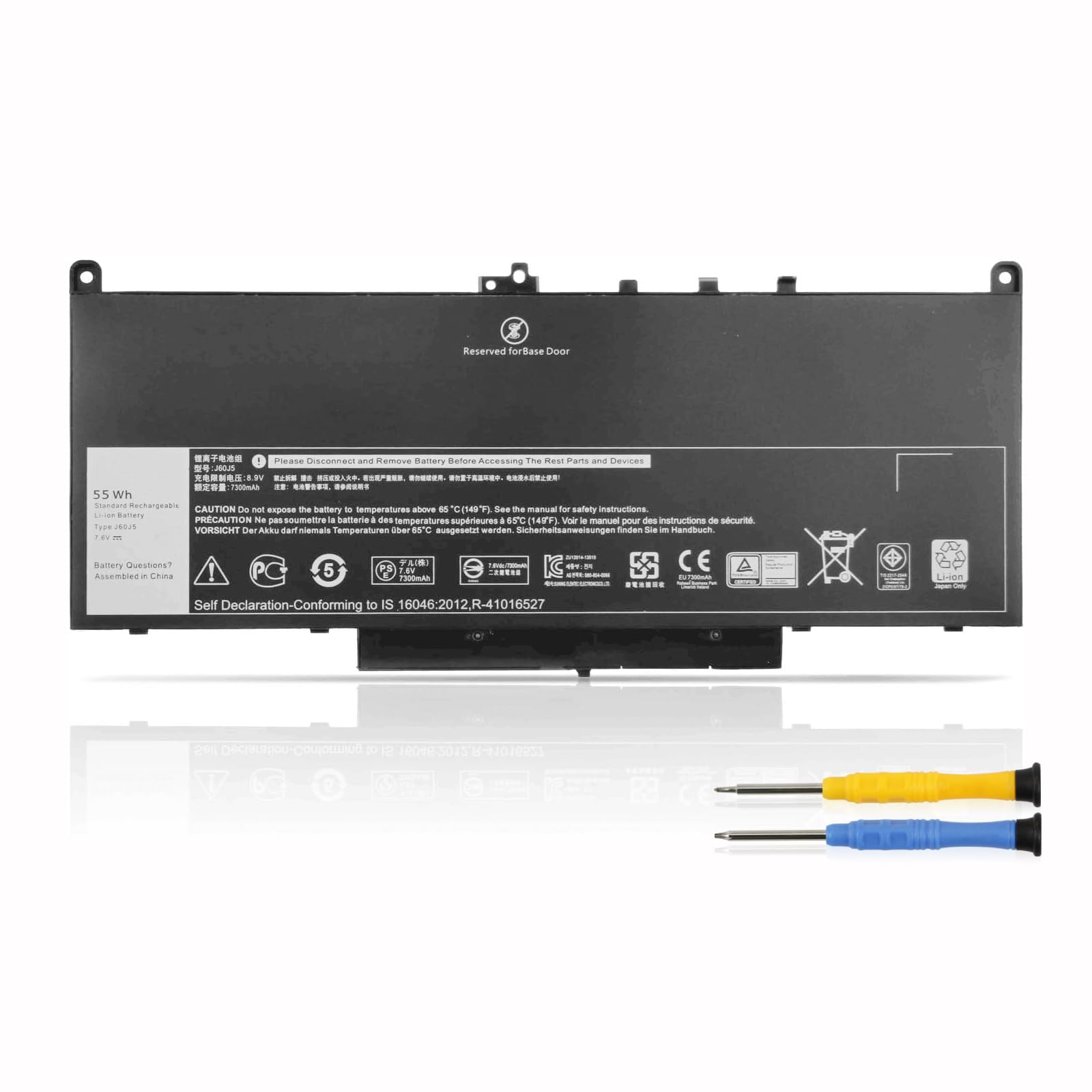 K KYUER 55WH MC34Y J60J5 Primary Laptop Battery Pack Replacement for Dell Latitude E7270 P26S001 Latitude E7470 P61G001 R1V85 451-BBSX 451-BBSY 451-BBSU 242WD 1W2Y2 GG4FM WYWJ2 7.6V Notebook Battery
