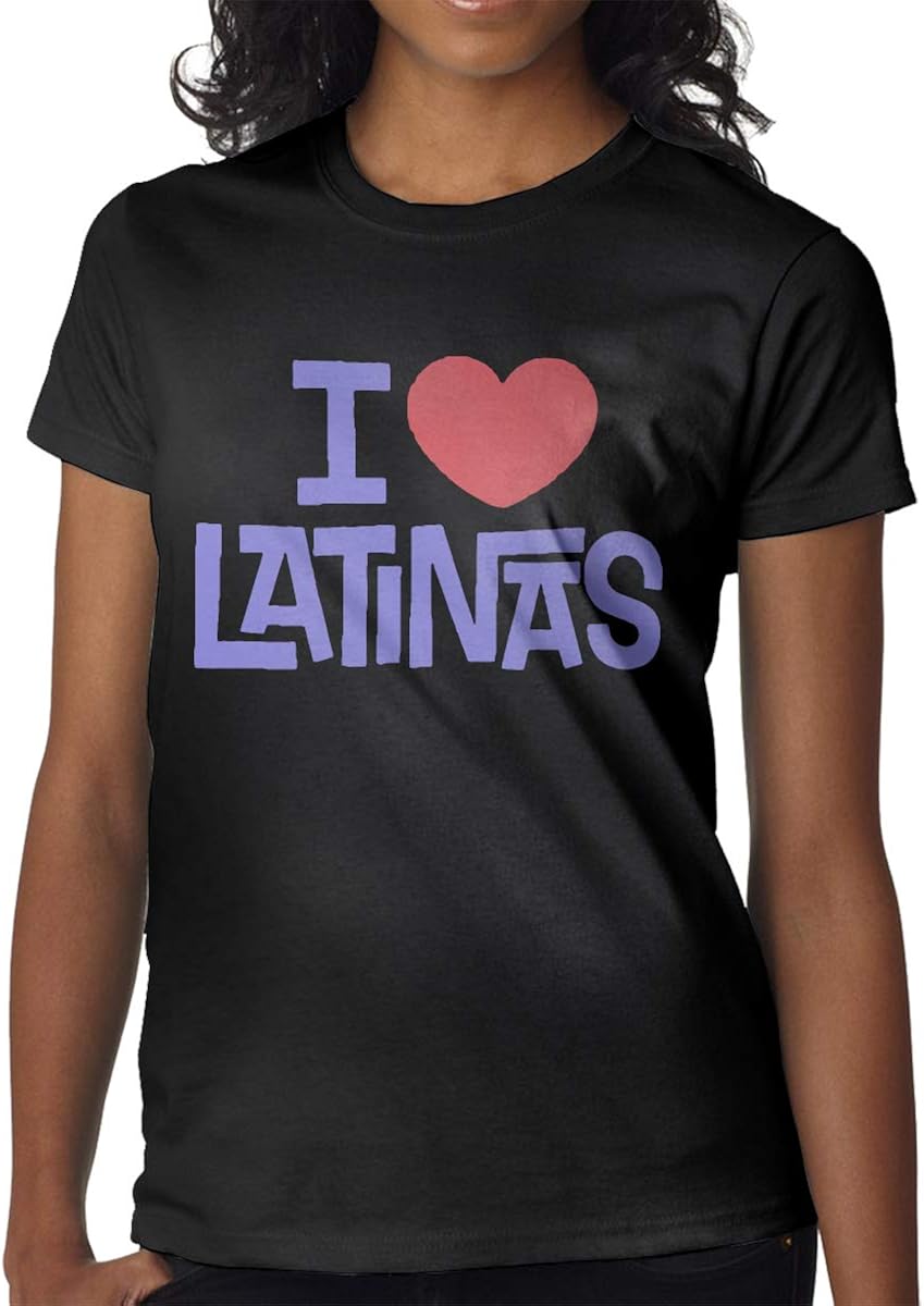 Printed I Love Latinas Women's Fashion Shot Sleeves TShirt at Amazon