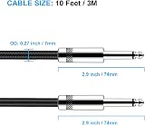 New Bee 3m 10ft Guitar Cable 1/4 to 1/4 Straight to Straight Black view 5