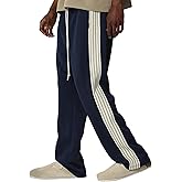ZAFUL Men's Baggy Sweapants Y2k Pants Side Stripe Drawstring Wide Leg Lounge Track Pants Workout Trousers