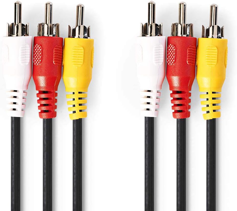 KnnX 28131 Composite Audio Video Stereo Cable 3 x RCA Phono male to