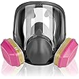 WjjWff Full Face Respirator Mask - Gas Mask With 60926 Activated Carbon Air Filter，For epoxy resin，grinding, hazardous waste handling, paint preparation, petrochemical, pharmaceuticals, welding