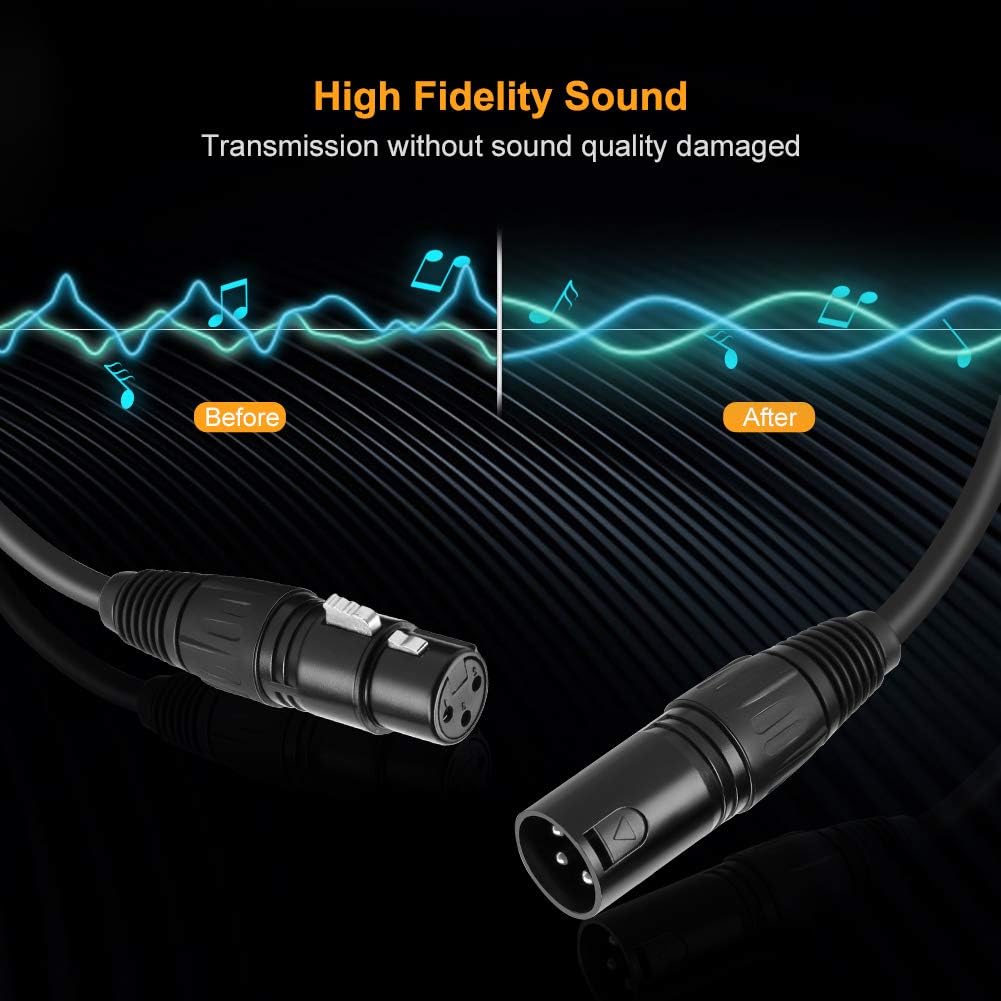 XLR Cable, CableCreation 3FT XLR Male to XLR Female Balanced 3 PIN XLR Microphone Cable Compatible with Shure SM Microphone, Behringer, Speaker Systems, Radio Station and More, Black: Musical Instruments