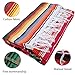 Fowecelt Mexican Serape Blanket Tablecloth 59 x 84 Inch for Mexican Party Wedding Decorations Outdoor Picnics Dining Table, Large Square Fringe Cotton Handwoven Table Cloth