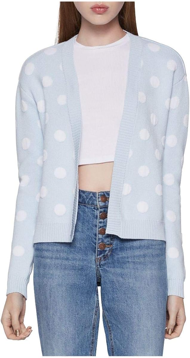 BCBGeneration Women's Polka DOT Cardigan Sweater, Baby Blue, XSmall