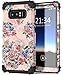 Galaxy Note 8 Case, Hocase Shockproof Heavy Duty Hybrid Silicone Rubber Bumper+Hard Shell Full Body Protective Phone Case w/Lovely Peony Floral Print for Samsung Galaxy Note 8 (2017) - Black