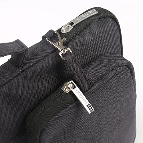 Megoo 13-14Inch Water Resistant Laptop Case Sleeve Bag with Accessory Pouch for Microsoft Surface Laptop/Book 2 13.5", Macbook Air/Pro 13" 14" Tablet Computer Carrying Case(Black With Charger Case) - Thumbnail 4