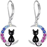 Fryneauy Flower Animal Earrings 925 Sterling Silver Animal French Dangle Earring Flower Earring Jewelry for Women US2