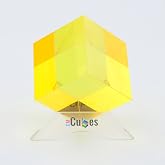 CMY Cubes The Y Cube (50mm) - Yellow Hue Cube - Optical Color Cube - Diamond Polished - Teaches Subtractive Color Mixing - Educational, Scientific, Physics &amp; Kinetic Art Desk Object