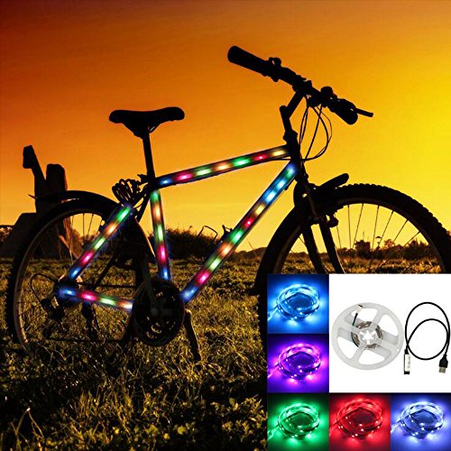 Happy Hours - 30 Beads Per Meter Colorful Light Strings / Waterproof RGB Bicycle Wheel Lights / LED Bike Light Wheel / Color changing LED Strip Front And Back (2.0 Meters) - Thumbnail 6