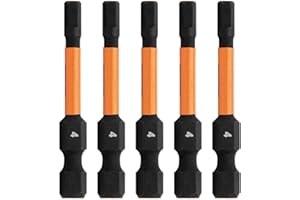 Hex 4mm Impact Driver Bit - Railer Allen Wrench Drill Hex Bits. 1/4 Quick Release S2 Steel 2 inch 4mm Hex Bits. (5 Pack)