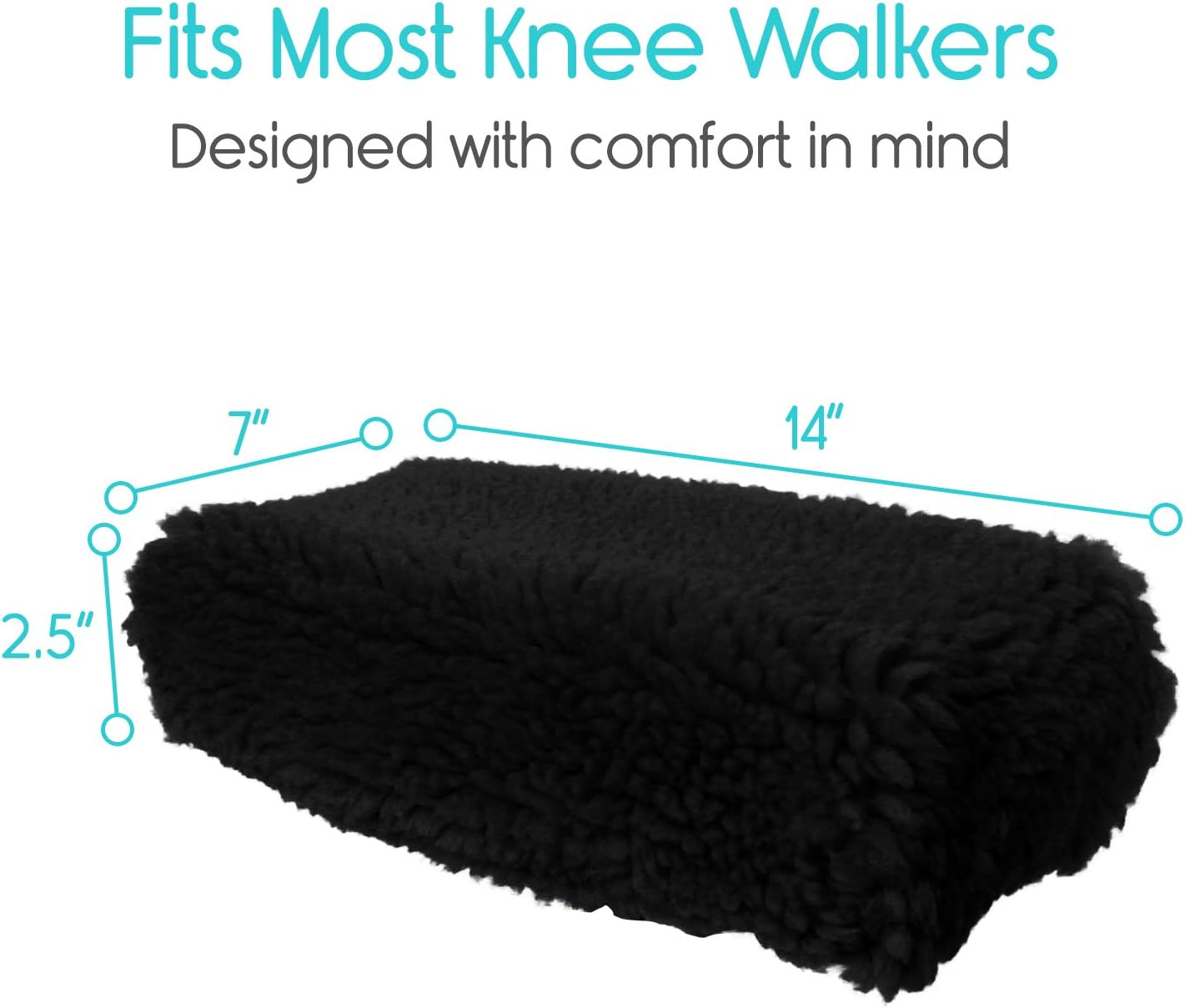 Vive Mobility Knee Walker Pad Cover - Plush Synthetic Faux Sheepskin Scooter Cushion - Accessory for Knee Roller - Leg Cart Improves Comfort During Injury - Padded, Washable Protector Pillow: Health & Personal Care