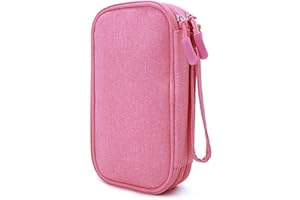 eYistar Diabetic Supplies Travel Case Organizer for Test Strips, Lancets, Needles, Lancing Device, Glucose Meter, Alcohol Wipes, Insulin Pens, Syringes, Diabetes Testing Kit Storage Bag (Pink)