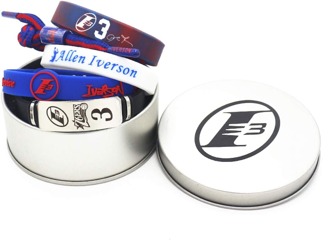 5 Pieces Silicone Wristbands, Basketball Bracelets Sports