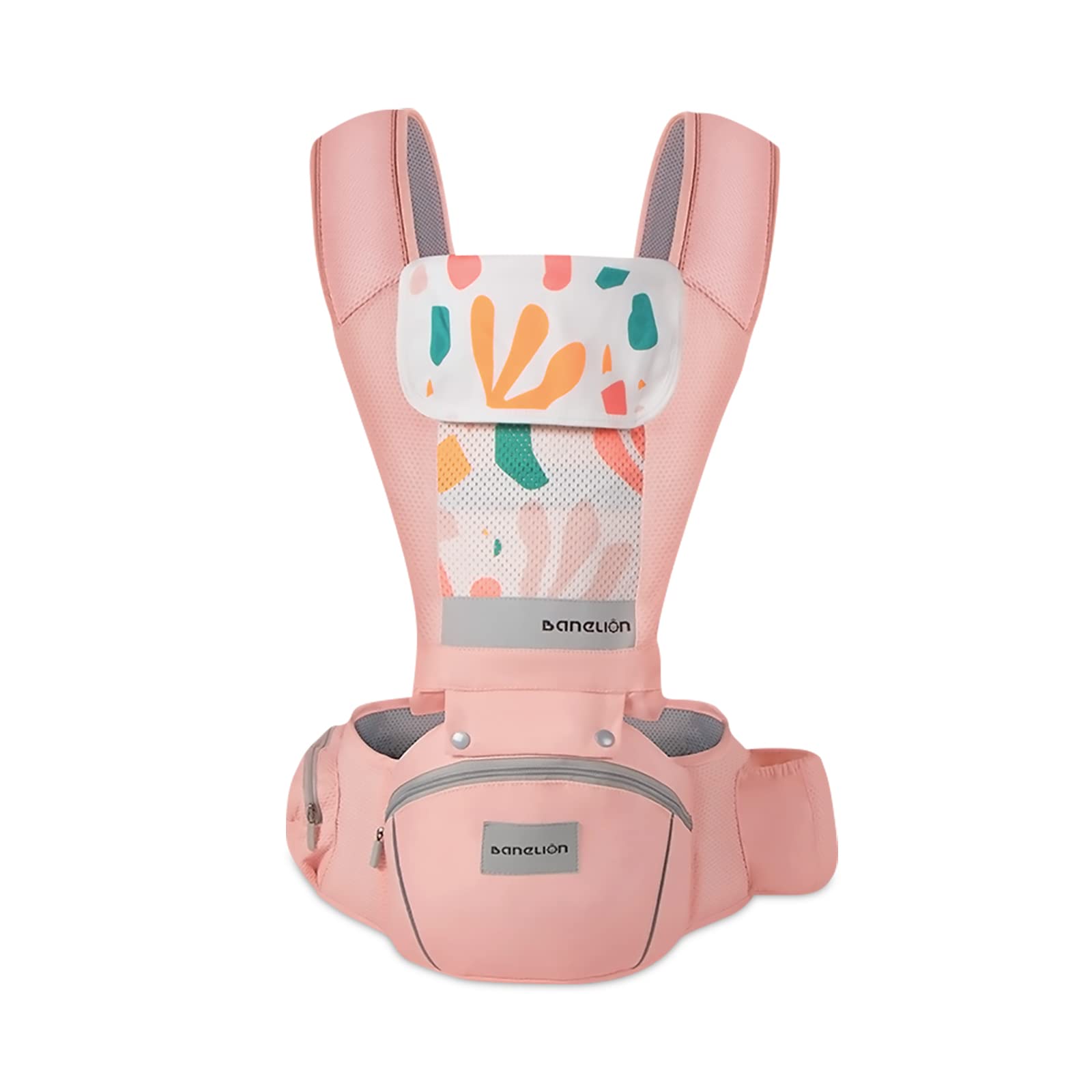 SONARIN Ergonomic Baby Carrier with Hip Seat,Breathable 3D Air Mesh Hipseat Baby Carrier Multifunctional Child Carrier Backpack,Multi-Position for Newborn and Toddler 0 to 36 Months(Pink)