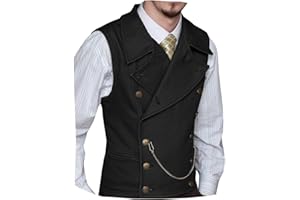 Ceehuteey Mens Suit Suede Double Breasted Vest Classic Groomsmen Wedding Waistcoat Leather Big Lapel