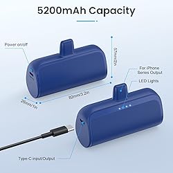 [2 Pack]Mini Portable Charger for iPhone,5200mAh