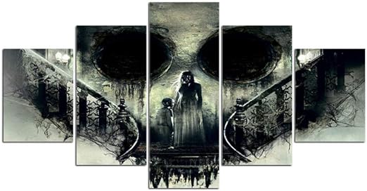superljl 5 Piezas Lienzo Pintura Horror cráneo Fantasma Madre e Hijo