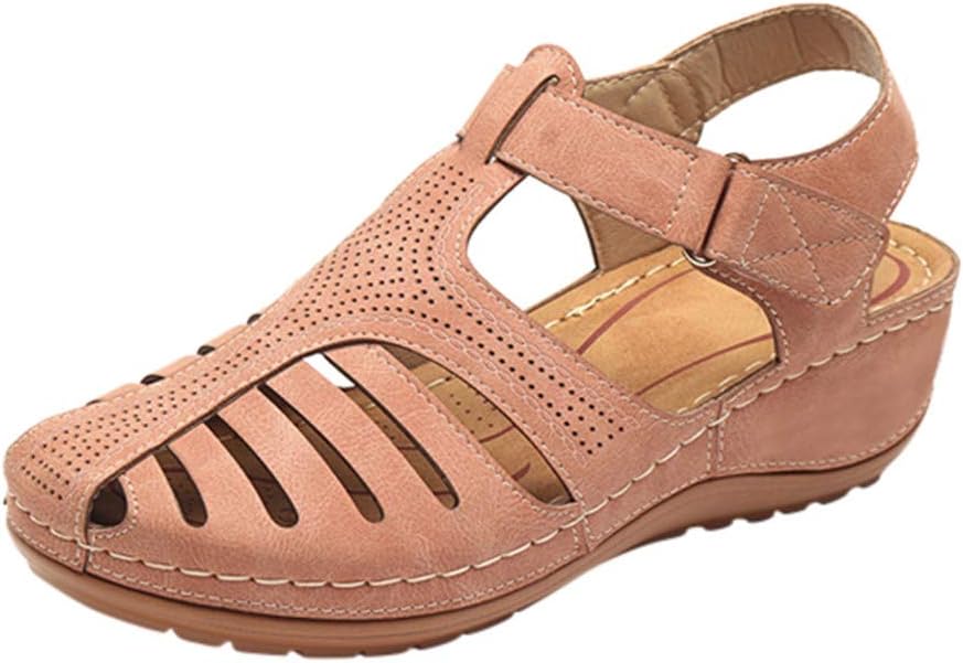 Sandals Women Girls Summer Comfortable Ankle Hollow Round Toe Sandals Soft Sole Shoes 2019