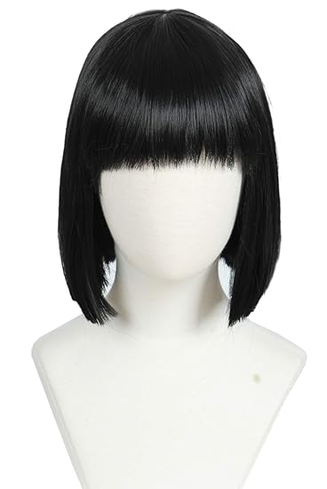Amazon Com Linfairy Short Black Bob Wig Halloween Costume