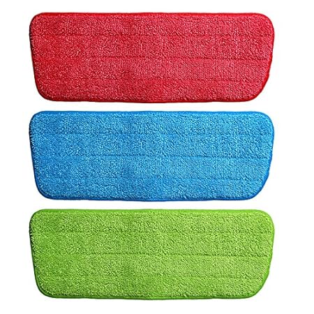 Wishpool Microfiber Spray Mop Replacement Head Pads - Set of 3 (Multicolour)