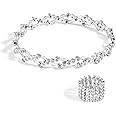 ECRISDOO Magic 2-in-1 Folding Retractable Ring Bracelet Stainless Steel Telescopic Rings Change Bracelets Engagement Wedding Ring (Silver)