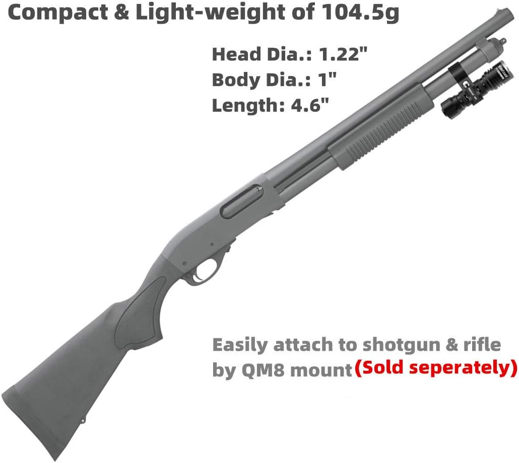 Weltool T5 Compact Tactical Torch for Home Safety Outdoor Hunting Rifle, Shotgun Light Mounted to Remington 870, Mossberg 500 - Image 3